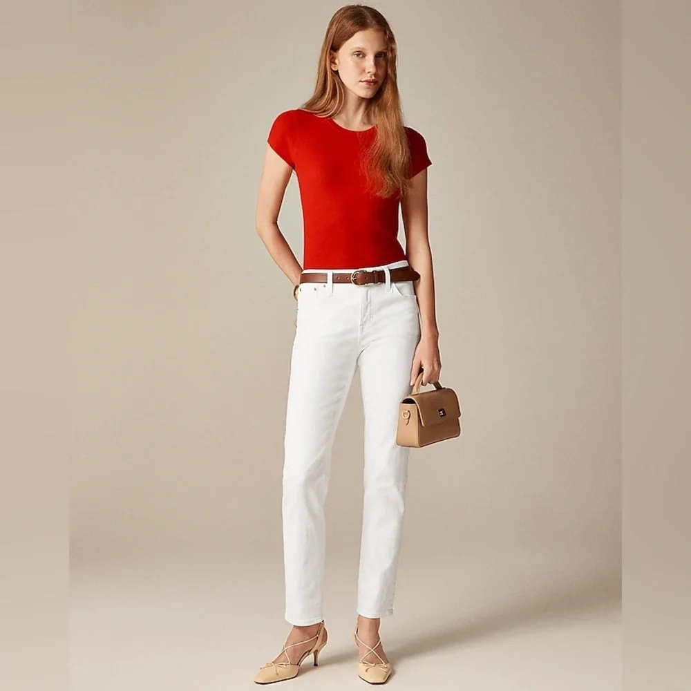 NWT J.Crew White Denim Slim Fit Jeans Size 27 Casual Closet Staple Preppy